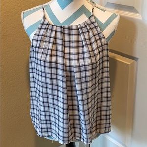 **DNA Couture Black and White Plaid Tank**